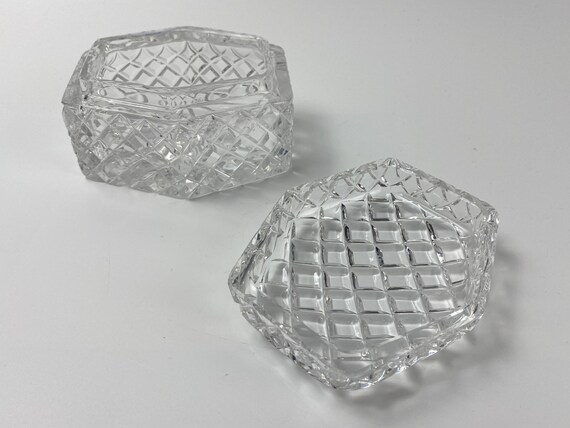 Vintage Czechoslovakian Crystal Jewellery Box - J… - image 7