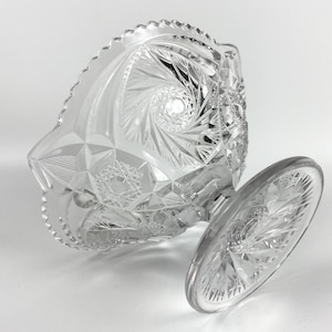 Antike EAPG 7&quot; Comport oder Fußschale - National Glass Company / McKee Glass Co. &#39;Aztec&#39; - ca. 1903