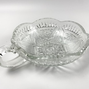 Antique EAPG Handled Dish or Nappy - US Glass Company No. 15139 &#39;Sunbeam&#39; - ca. 1912