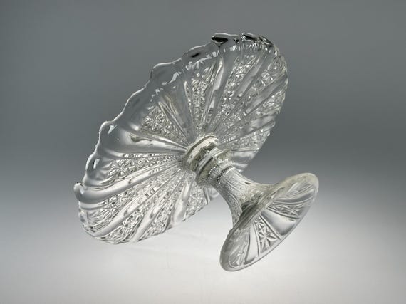 レア アンティーク ボヘミアン 8.5 インチ ガラス ケーキ スタンド