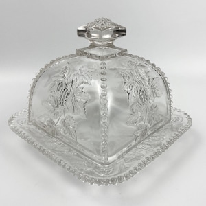 Antique EAPG Covered Butter Dish - US Glass Co. No. 15059 &#39;California&#39; - ca. 1899.