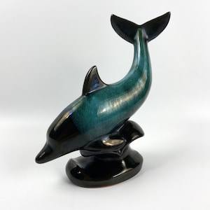 Kanadische glasierte Delfin Figur - Blue Mountain Pottery - ca. 1970er bis 80er Jahre