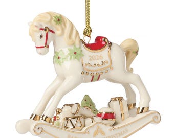 Lenox 2026 Annual Vintage Rocking Horse Baby's 1st Christmas Ornament NEW 898575