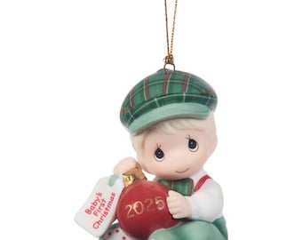 Precious Moments Dated 2025 Ornament Baby&#39;s 1st Christmas BOY 251006 NEW