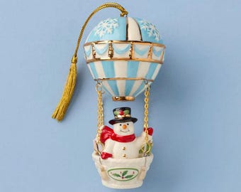 LENOX 2026 Snowman Hot Air Balloon Christmas ORNAMENT New 899402