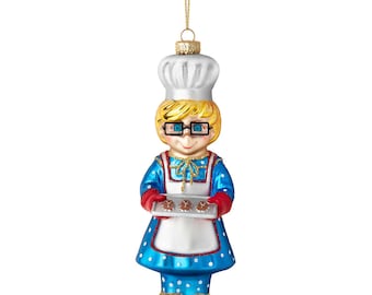 MRS. BEASLEY Baking Up Some Memories Glass Heirloom Christmas ORNAMENT New