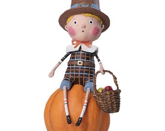 Lori Mitchell Thankful Thad 2026 Fall Harvest THANKSGIVING Figurine NEW 18025