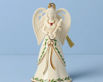 LENOX 2026 Holiday Angel Bell with Mandolin Christmas Ornament NEW 898573