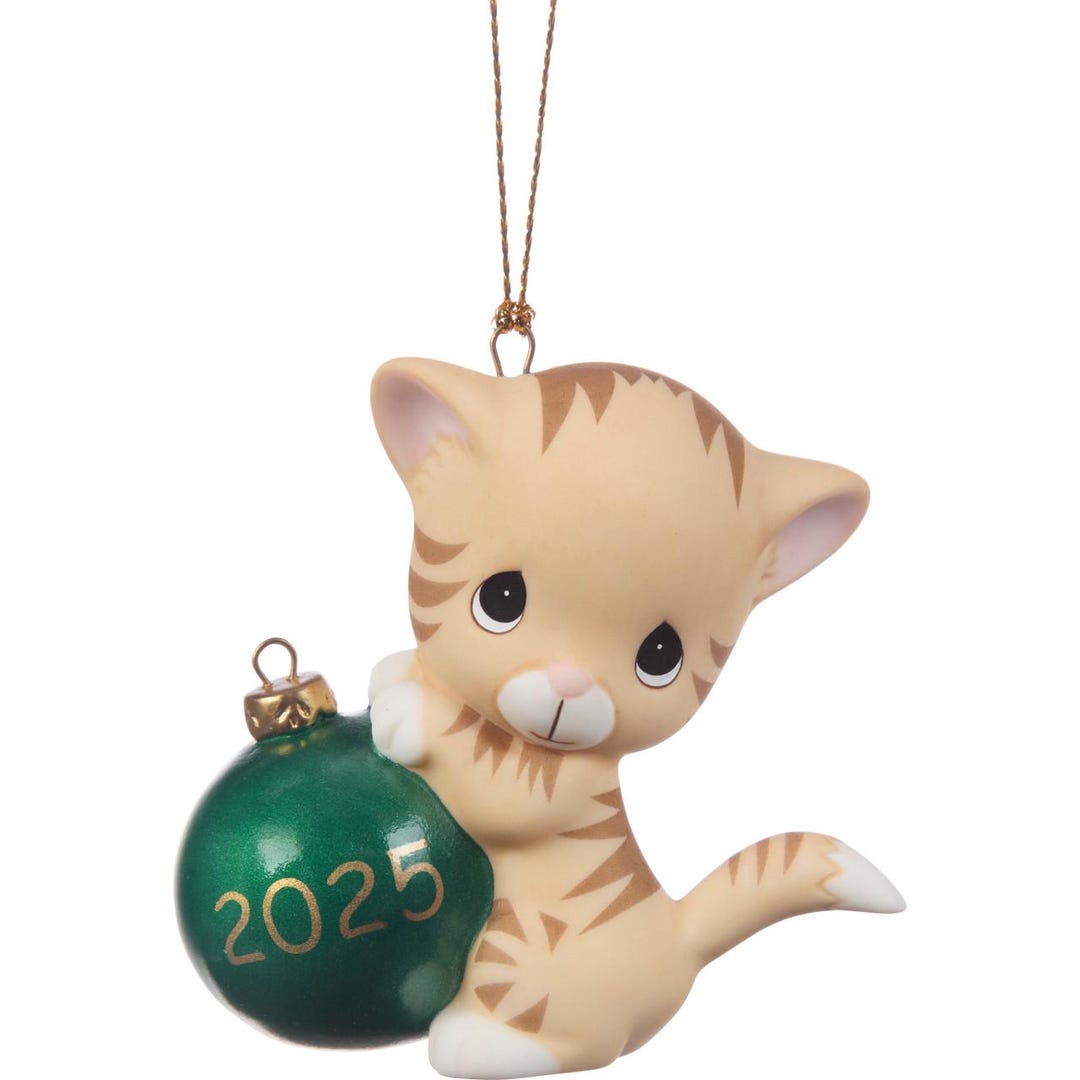 PRECIOUS MOMENTS 2025 Dated CAT Christmas Ornament Purr-fectly Festive ...