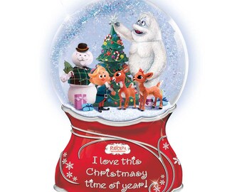 RUDOLPH The Red-Nosed Reindeer MUSICAL Glitter Globe NEW