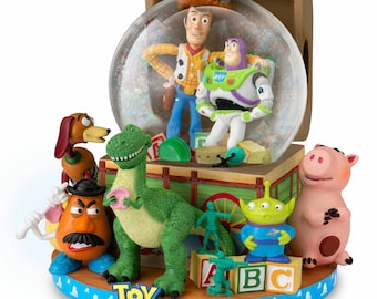 Disney Pixar TOY STORY Musical Glitter Snow Globe Woody Buzz New