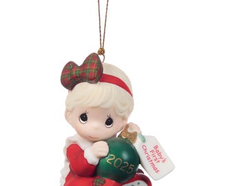 Precious Moments Dated 2025 Ornament Baby&#39;s 1st Christmas GIRL 251005 New
