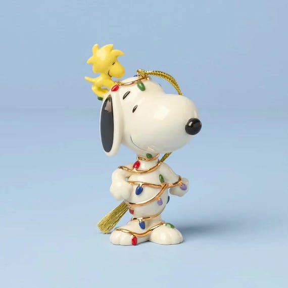 LENOX 2026 Snoopy & Woodstock Tangled in Lights Annual Christmas