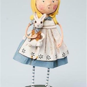 Lori Mitchell ALICE IN WONDERLAND Alice with White Rabbit Storybook Figurine New