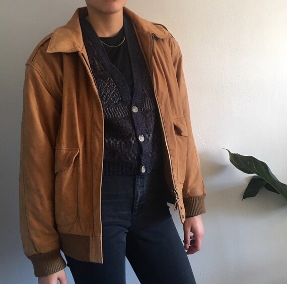 Suede Vintage Bomber Jacket
