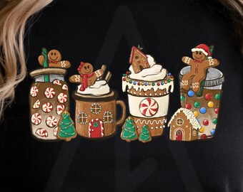 Sweatshirt-Unisex Holiday Stylish Coffee Shirt Full Sleeve Pocket Winter Fashion-Christmas Coffee Shirt Festive Sweatshirt Coffee Lover Gift