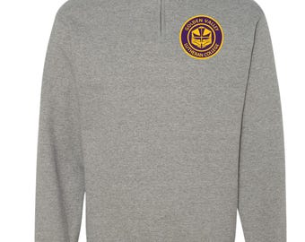 Sweatshirt-Golden Valley Lutheran College Quarter Zip Fleece Sweatshirt-Cozy Sweatshirt Athletic Fleece Logo Sweatshirt-Stylish Sweatshirt