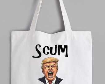 Bolsa de la compra reutilizable anti-Trump / Bolsa política ecológica / Bolsa de la compra divertida para protestar, bolsa para escoria Trump