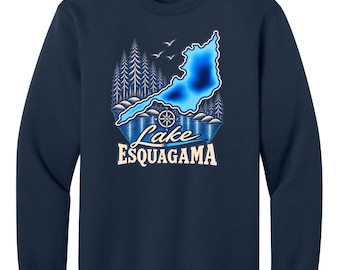Lake Esquagama Tee and Hoodie, Adult + Youth Sizes, Biwabik Minnesota Design