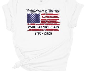 United States 250th Anniversary Shirt • 1776-2026 Historic American Flag Tee • Soft Unisex Bicentennial T-Shirt • Founding Fathers Tribute