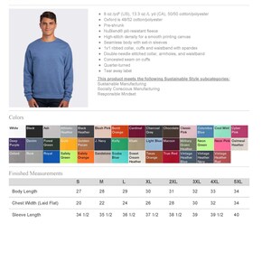 May include: A blue unisex crewneck sweatshirt from Jerzees. The image shows a man wearing the sweatshirt. The product details include color options and measurements. The sweatshirt is made of a cotton/polyester blend and features a pill-resistant fleece.