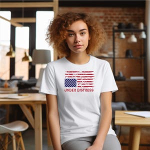 America Under Distress Unisex Tee,  Upside Down American Flag Short Sleeve Tee,  Activist Protest ResisterTee, Anti Trump Unisex Tee