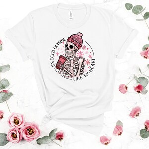 T-Shirt-Valentine's Skeleton Shirt-Gothic Couple Love Shirt-Funny Day Top Tee Women Fashion-Romantic Skeleton Tee-Sweatshirt For Mom Gift image 2