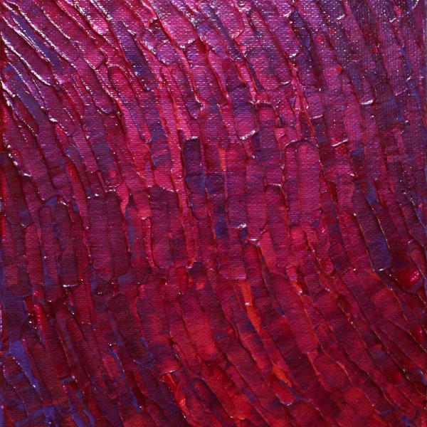 Peinture abstraite au couteau sur toile Mouvement texture Rouge Violet