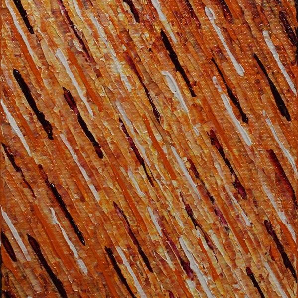 Peinture abstraite sur toile Texture couteau blanc orange violette