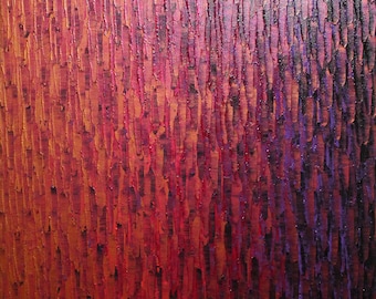 Handmade abstract painting | Copper magenta purple Color Fade