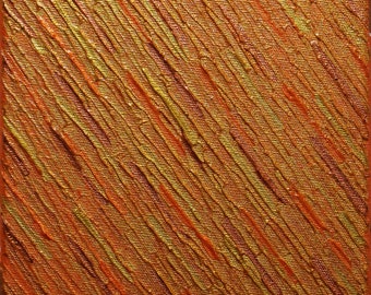 Relief painting on canvas Texture knife gold orange copper