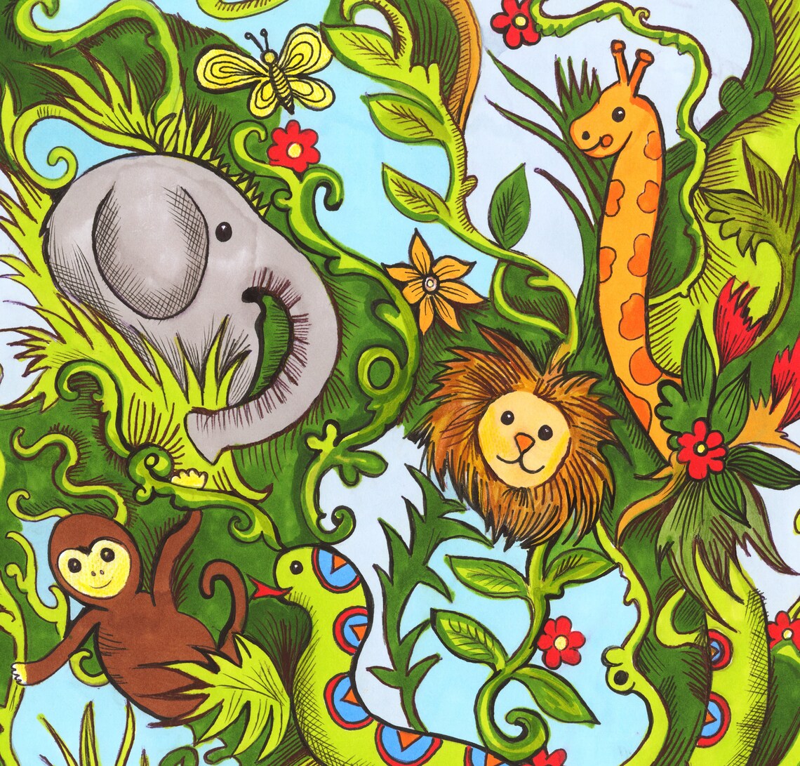 Jungle Children's Art Print Etsy