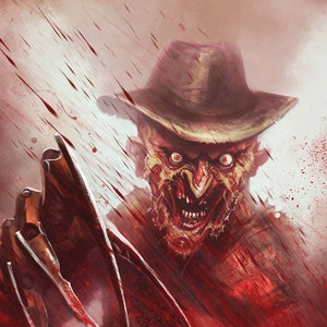 FREDDY KRUEGER (2014) - Pop Horror Serie - Signierter A3 Druck von The Art of Austen Mengler (Verschenkt an Robert Englund!)