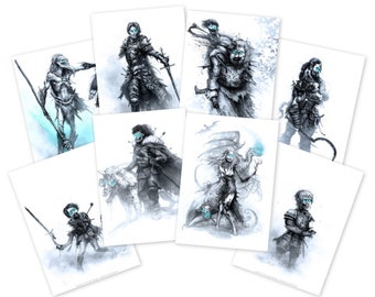 Set of 8 Game of Thrones: Winter Has Come Signed A4 Prints - Pop Horror Series by The Art of Austen Mengler | Perth WA Illustrator