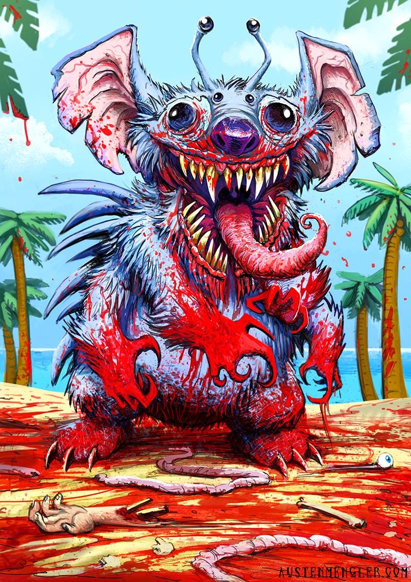STITCH (2019) Pop Horror Parody Fan Art Series - Signed A3 Print