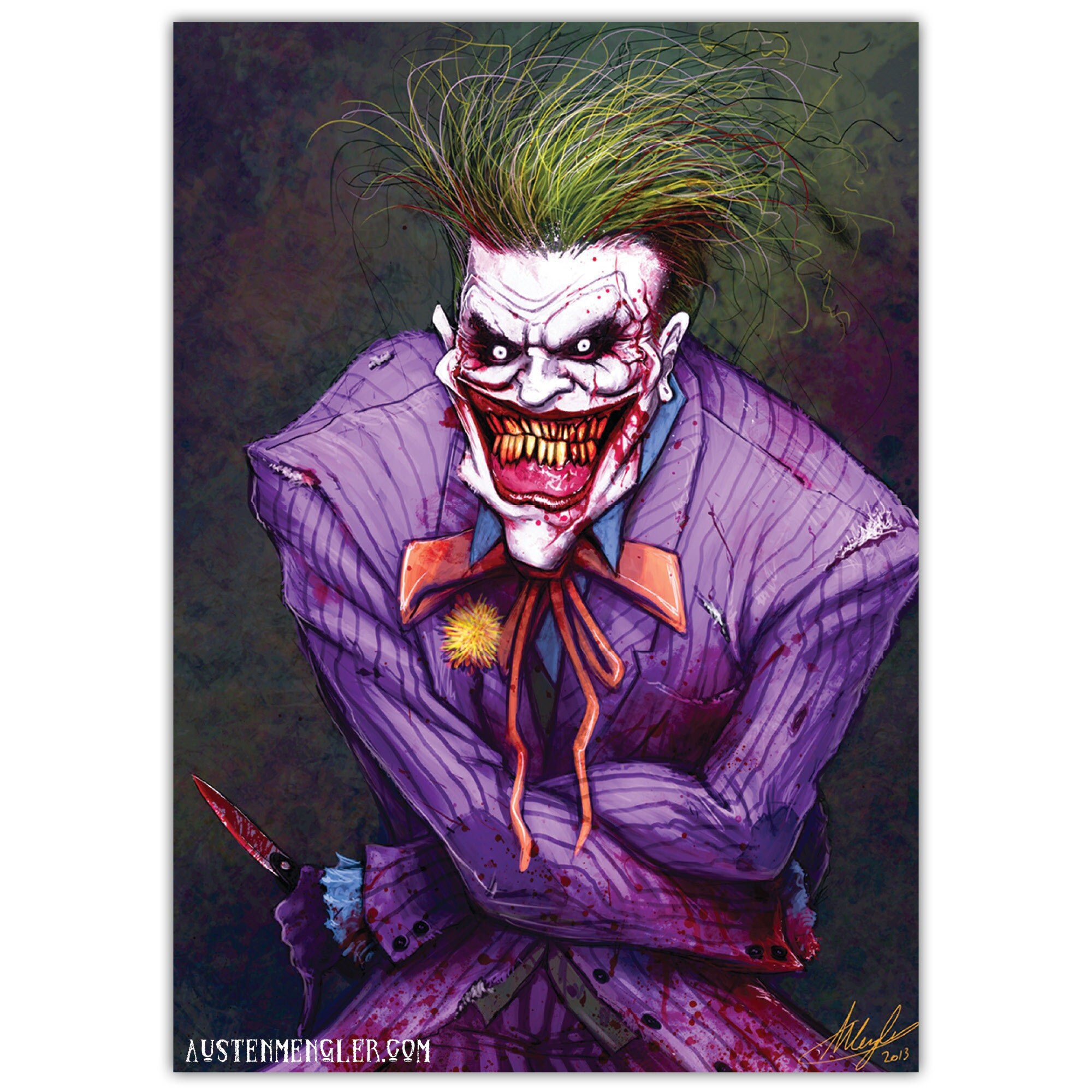 JOKER - 2013 - Signed A3 Print by the Art of Austen Mengler - Etsy