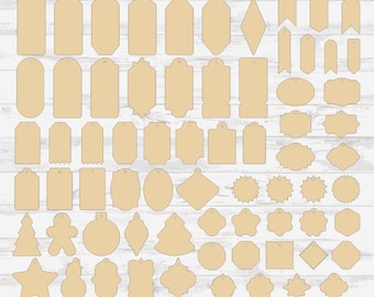 Lot d'étiquettes cadeaux SVG - 69 modèles personnalisables pour Cricut, Silhouette et découpe laser