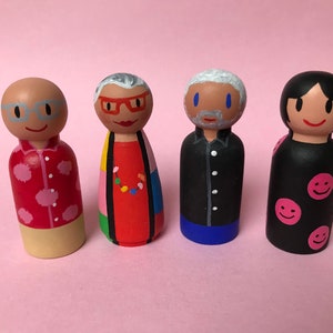 Great British Bake Off handpainted dolls: Noel, Prue, Paul Hollywood and Matt. GBBO baking cakes