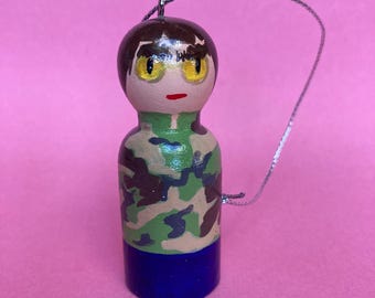Liam Gallagher Oasis Wooden handpainted Christmas bauble or doll