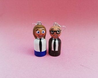 Bottom handpainted sterling silver earrings, Rik Mayall, quirky gift, UK comedy