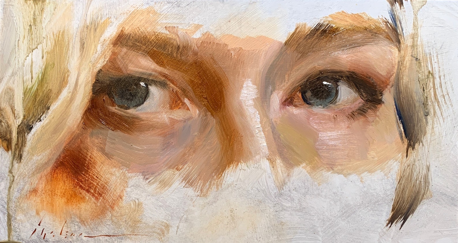 Eyes Oil Portrait Painting Expressive Portrait Original Oil Etsy