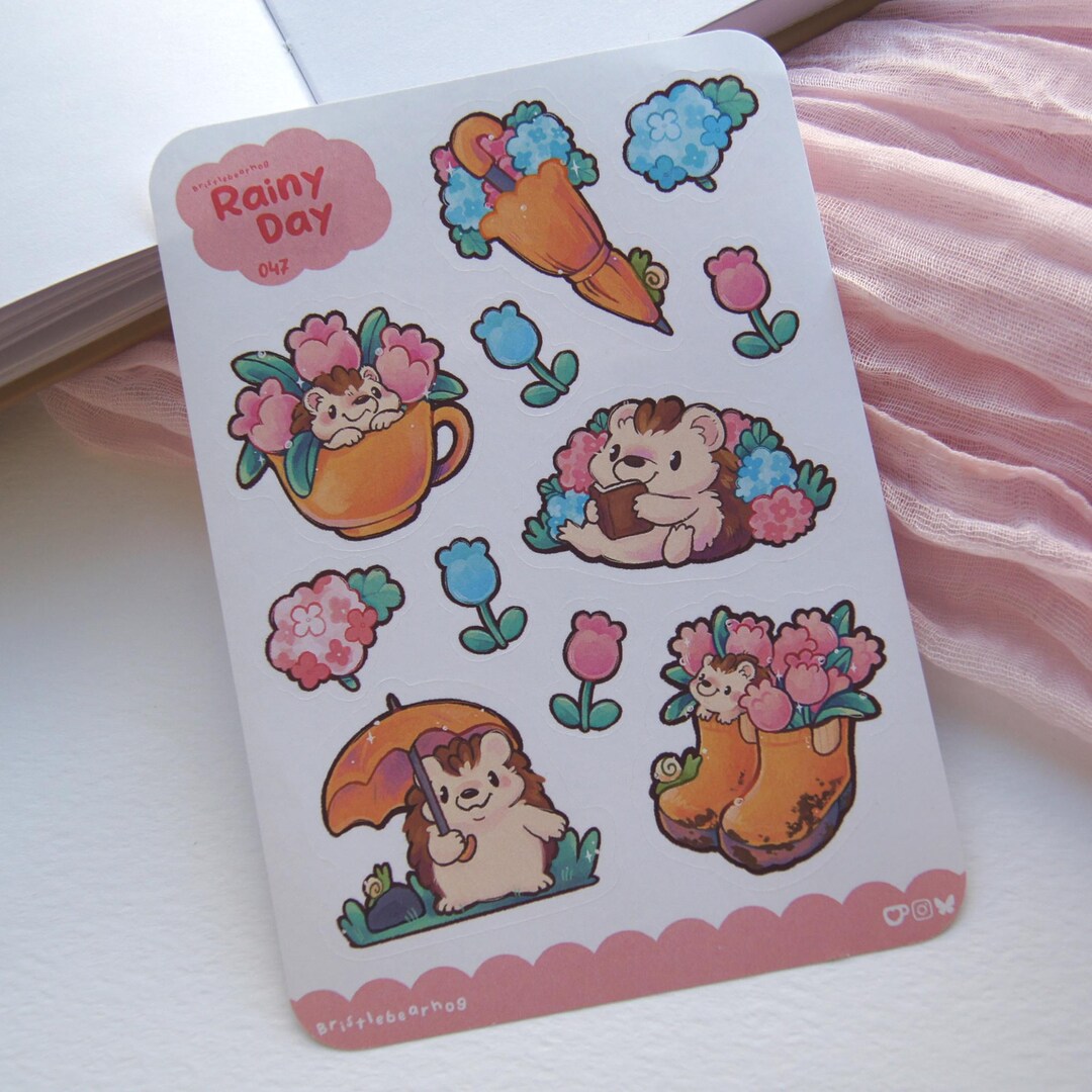 Rainy Day - Sticker Sheet - Etsy