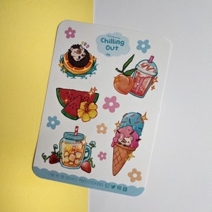 Bristlebearhog Sticker Sheet - Chilling Out Bristlebearhog Sticker Sheet - Chilling Out