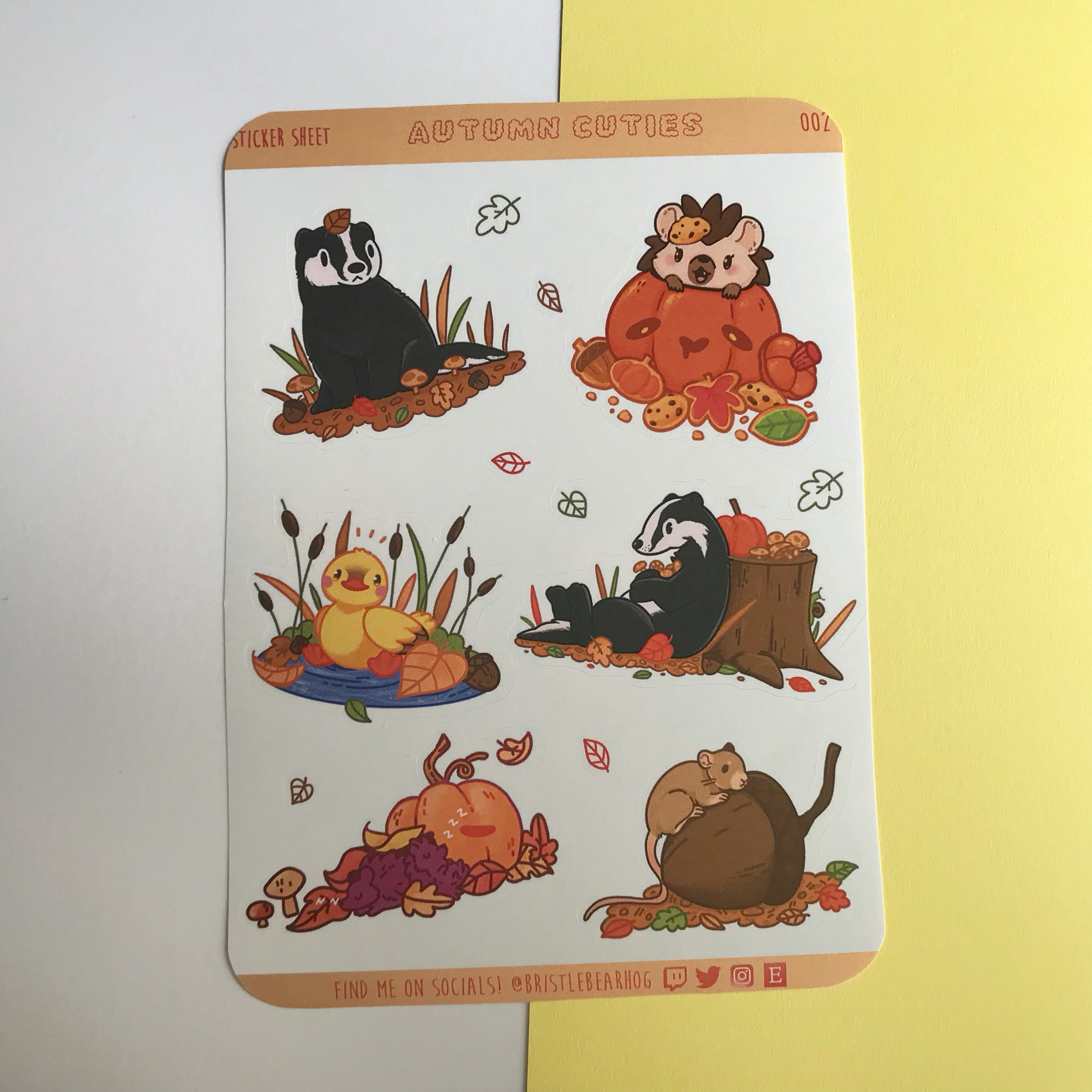 Bristlebearhog Sticker Sheet - Lovely Letters Bristlebearhog Sticker Sheet - Lovely Letters