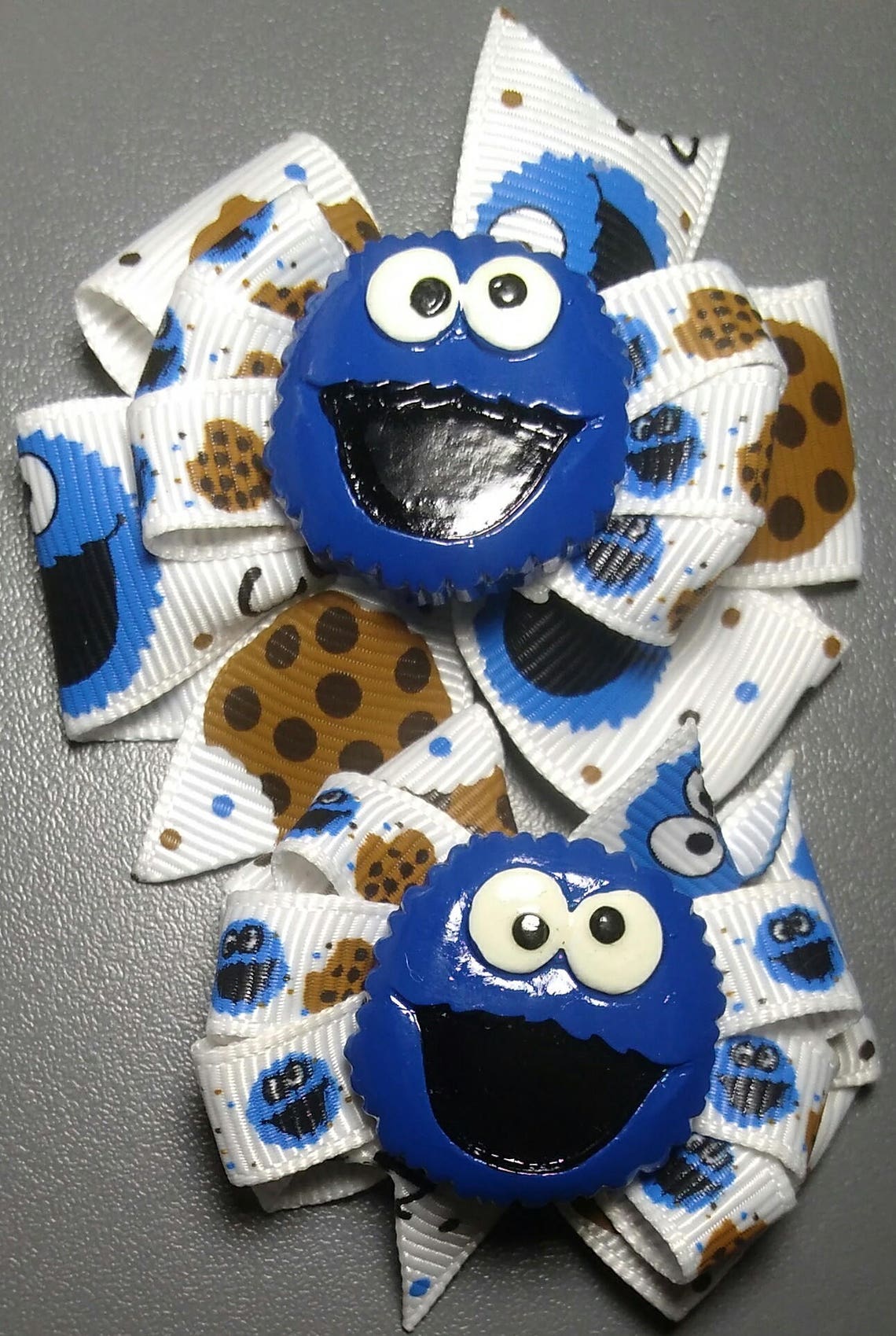 Cookie monster hair bow for kids or dogs Etsy