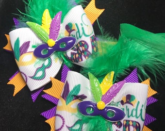 Mardi Gras bow, 2.25" wide