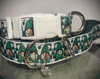 Clover Gnomes ribbon leash and collar set