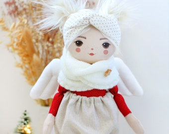 Mini Cranberry - mini romia doll - hand made doll, cloth doll, fabric doll, rag doll, kids decor, kids toy, angel doll
