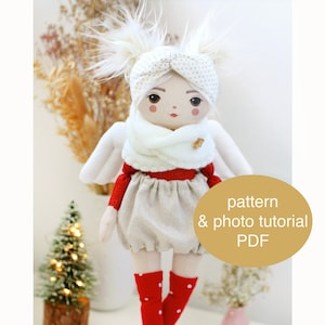 Mini modèle de poupée romia et tutoriel PDF, poupée ange, visages à imprimer, modèle de couture de poupée, poupée DIY, modèle de poupée de chiffon, modèle de poupée en tissu