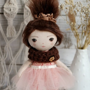 Tiny Geraldine - tiny romia doll - hand made doll, cloth doll, fabric doll, rag doll
